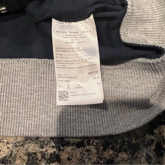 Escada Sport Woman Full Zip Hoodie Rib Hem Panel Sweater. - Picture 5 of 5